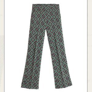 Villagallo Women’s KELLY GREEN Knit Geometric FLARE Pants $163 ~ XS Black Lotus